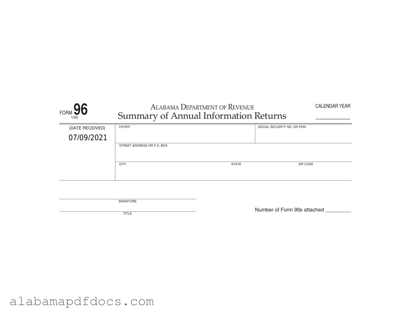 Free 96 Alabama PDF Template