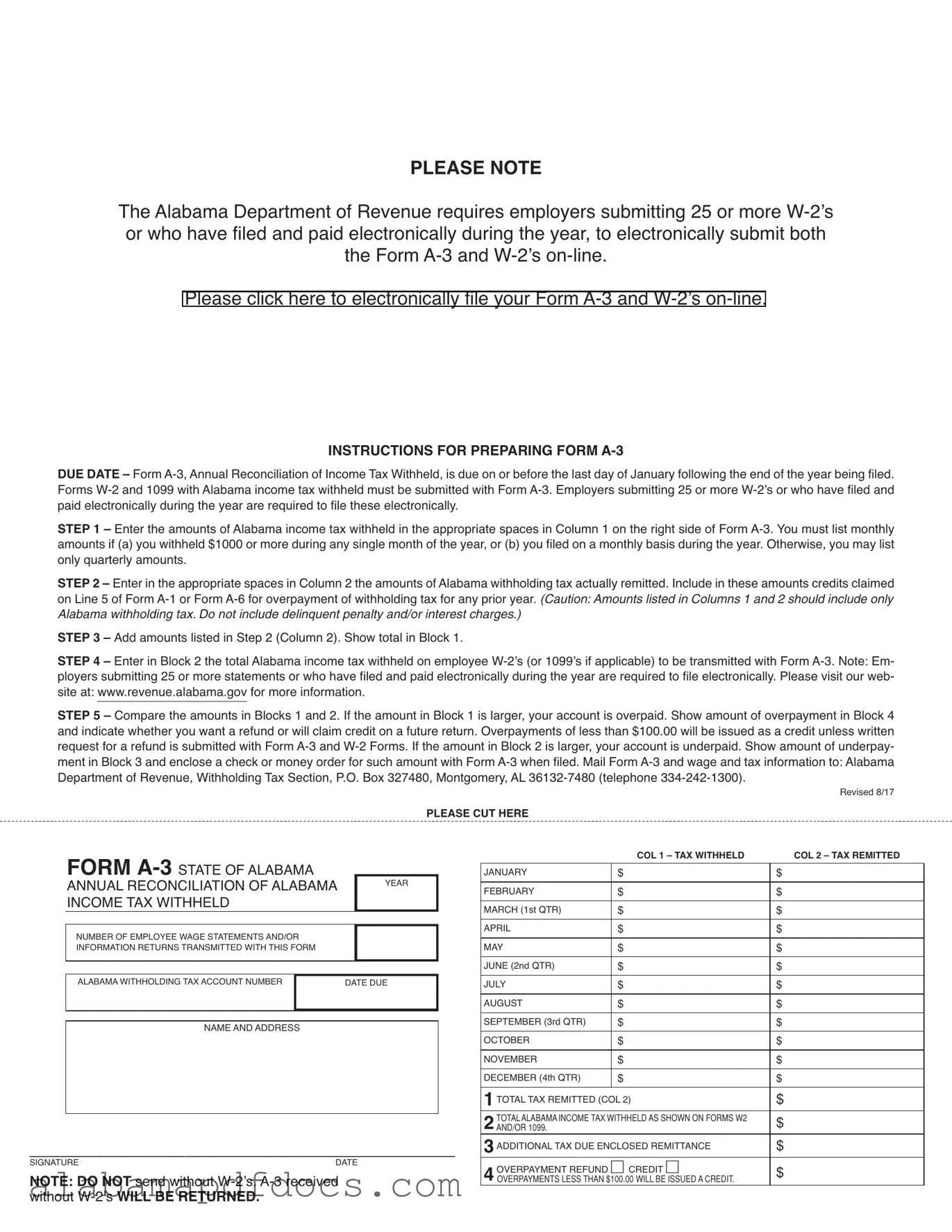 Free A 3 Alabama PDF Template