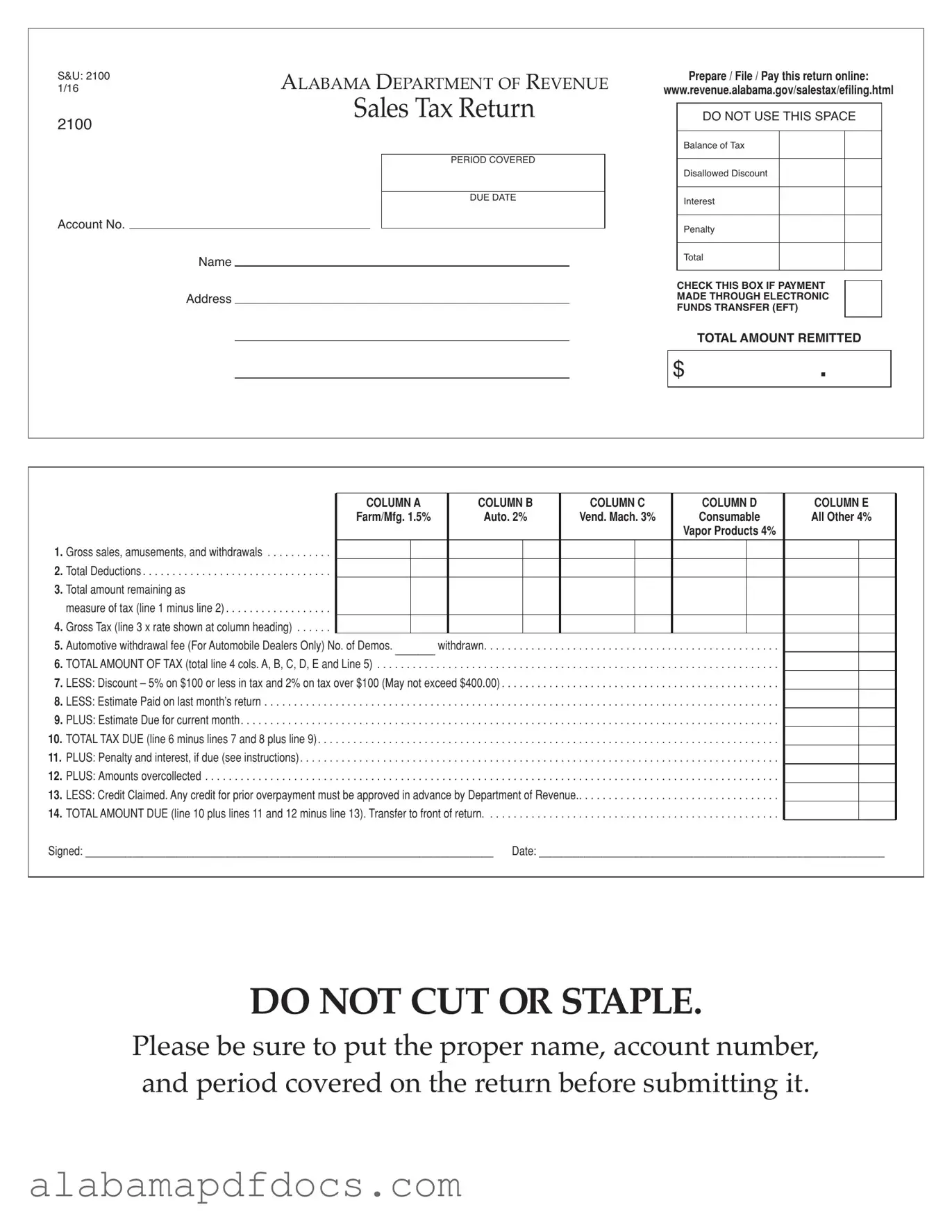 Free Alabama 2100 PDF Template