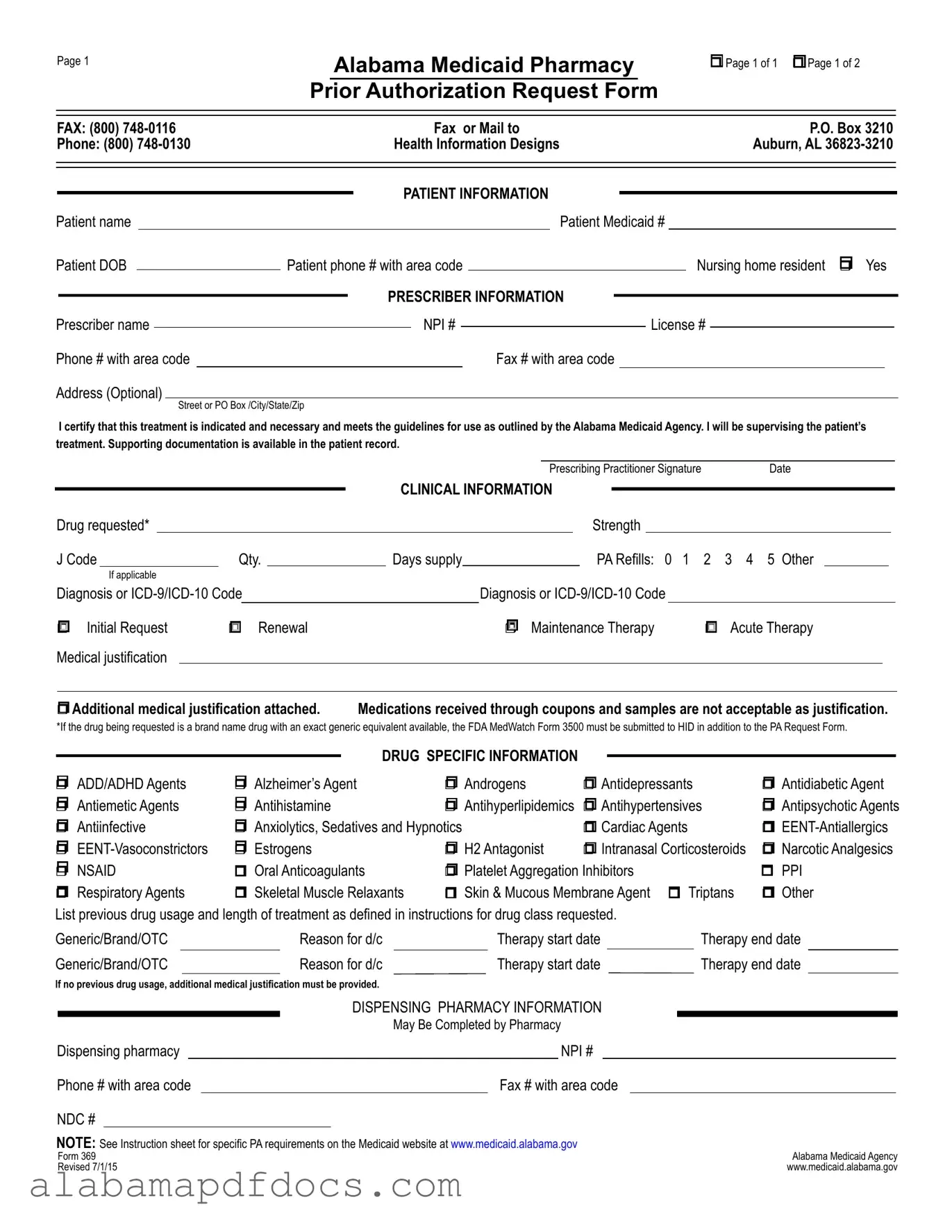 Free Alabama 369 PDF Template