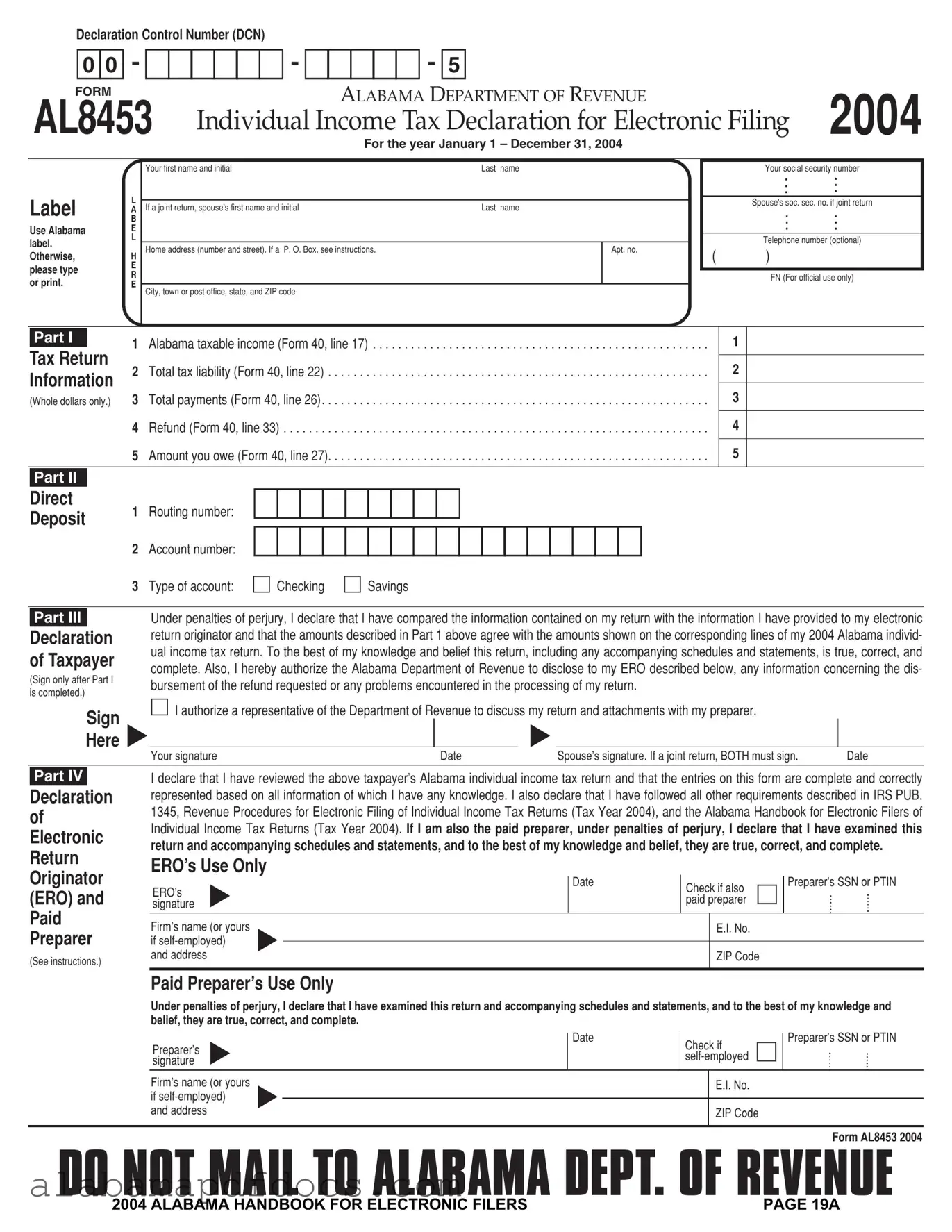 Free Alabama 8453 PDF Template