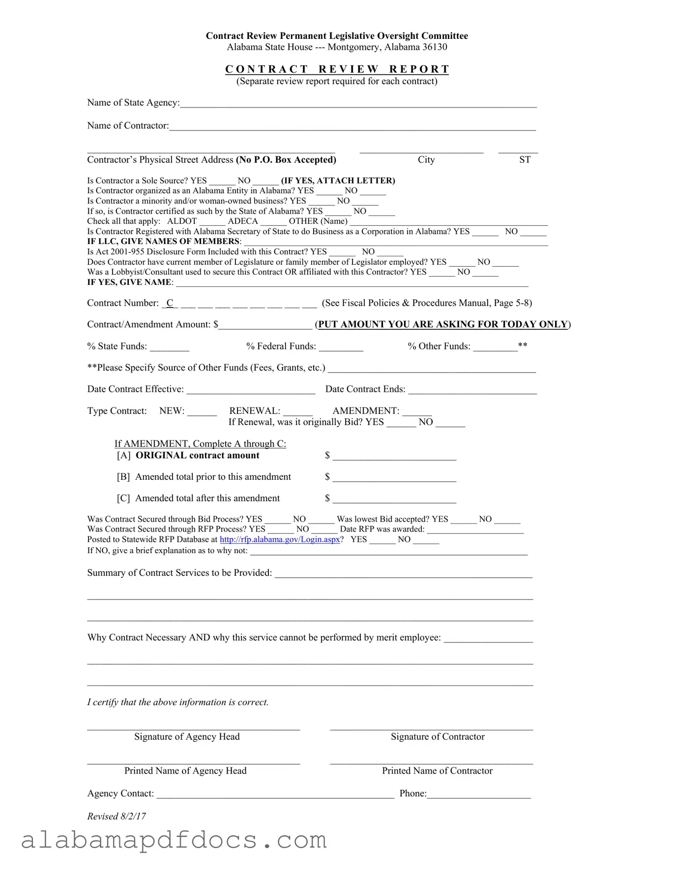 Free Alabama Contract PDF Template