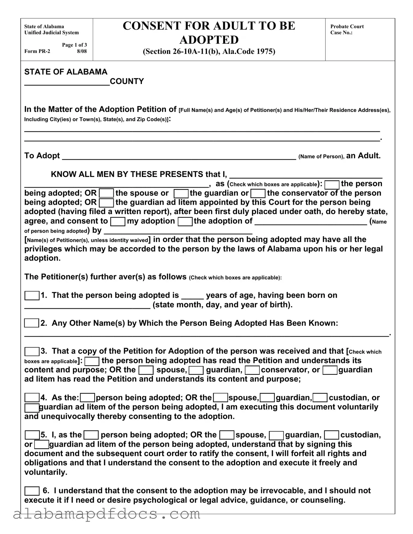 Free Alabama Pr 2 PDF Template