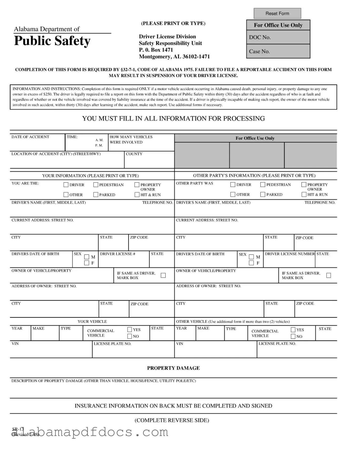 Free Alabama Public Safety PDF Template