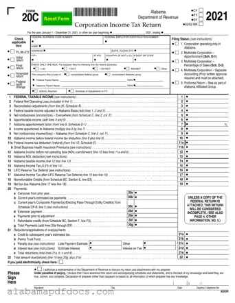 Free Alabama 20C PDF Template