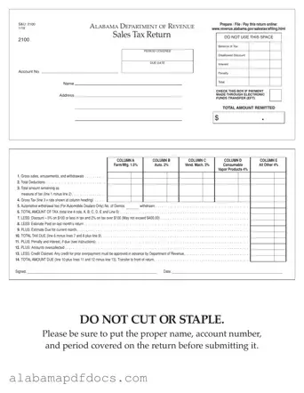 Free Alabama 2100 PDF Template