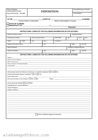 Free Alabama Cr 57 PDF Template