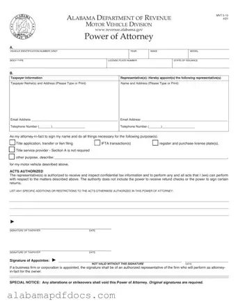 Free Alabama Mvt 5 13 PDF Template