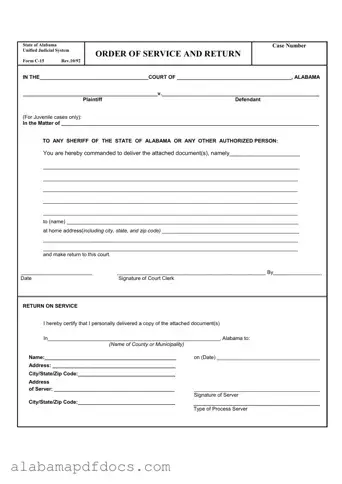 Free C 15 Alabama PDF Template