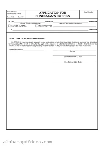 Free Cr 28 Alabama PDF Template